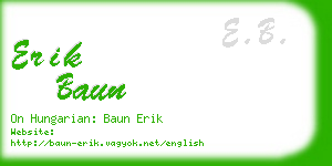 erik baun business card